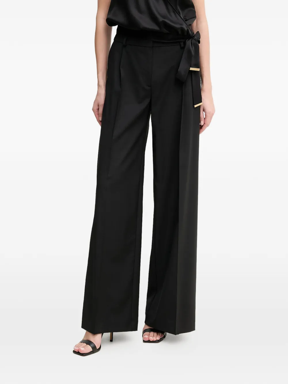 Marciano Tie-detail Palazzo Pants In Black