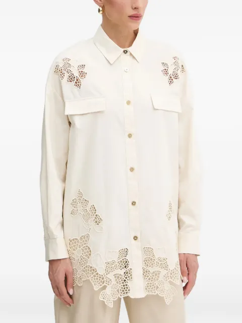 Marciano floral-appliqué pocket shirt