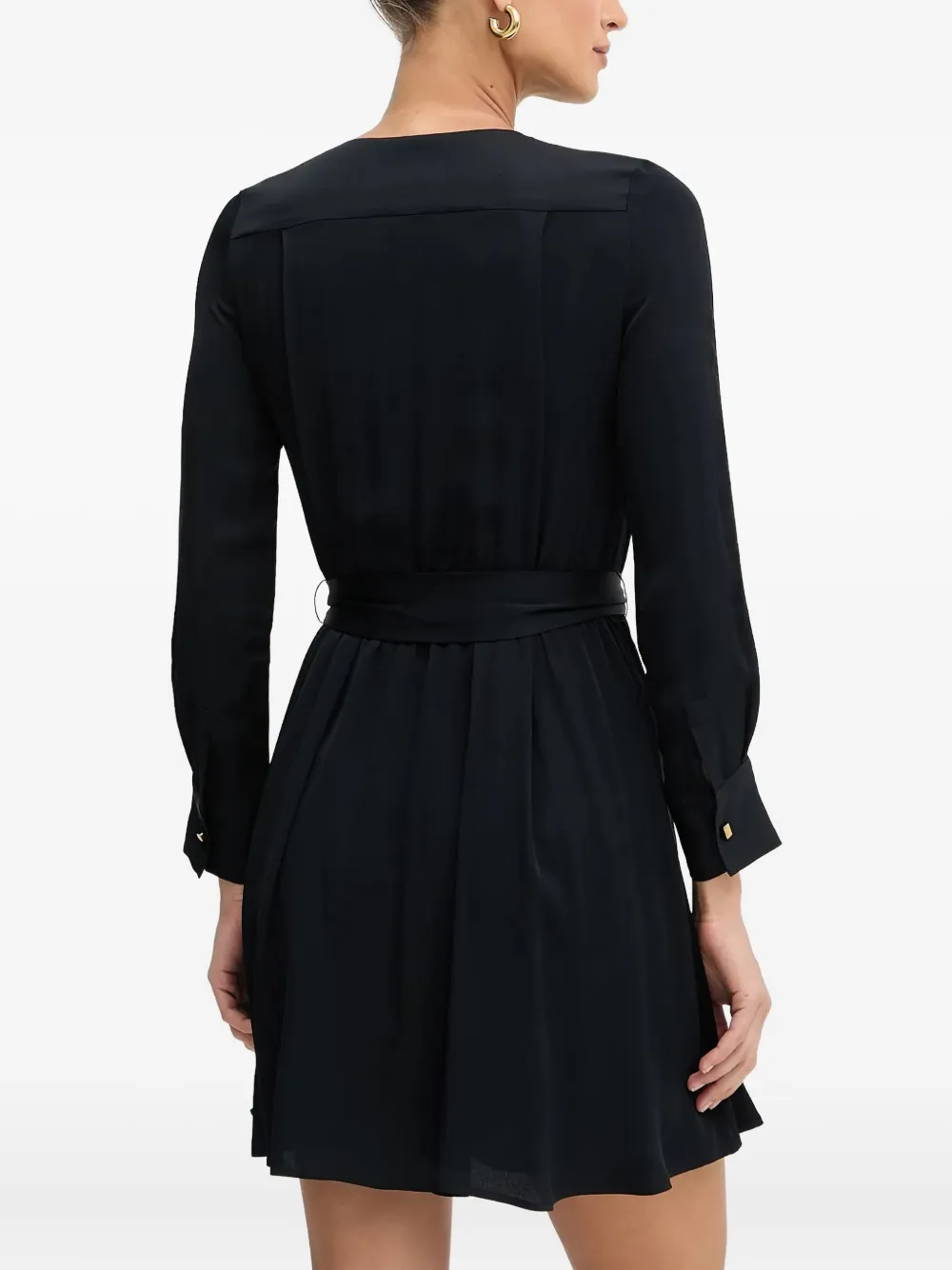 Marciano Keyhole-detail Tie-fastening Mini Dress In Black