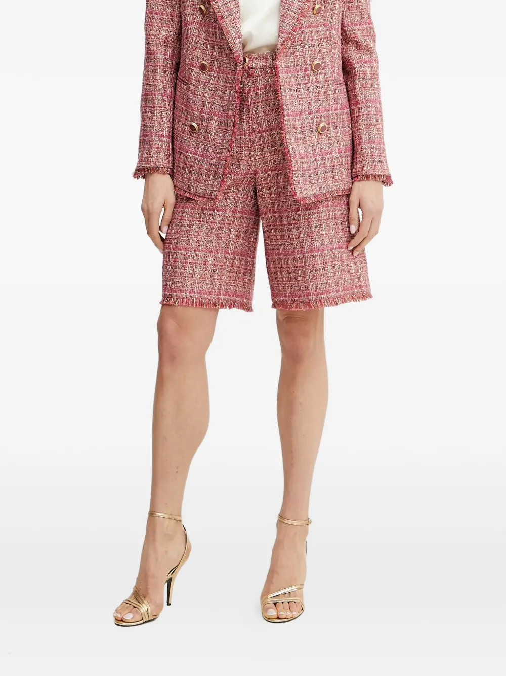 MARCIANO by GUESS frayed shorts | Pink | Image 1
