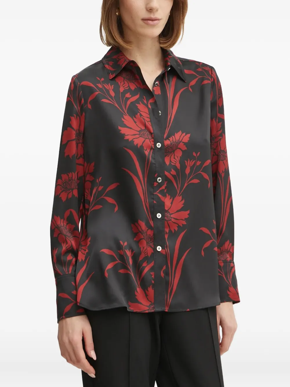 Marciano Molly Floral-print Shirt In Black