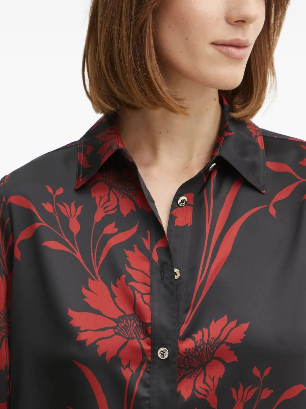 Marciano Molly Floral-print Shirt In Black