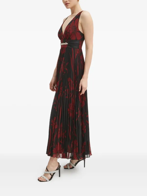 MARCIANO By GUESS Pleated Floral Dress | Black | FARFETCH UK
