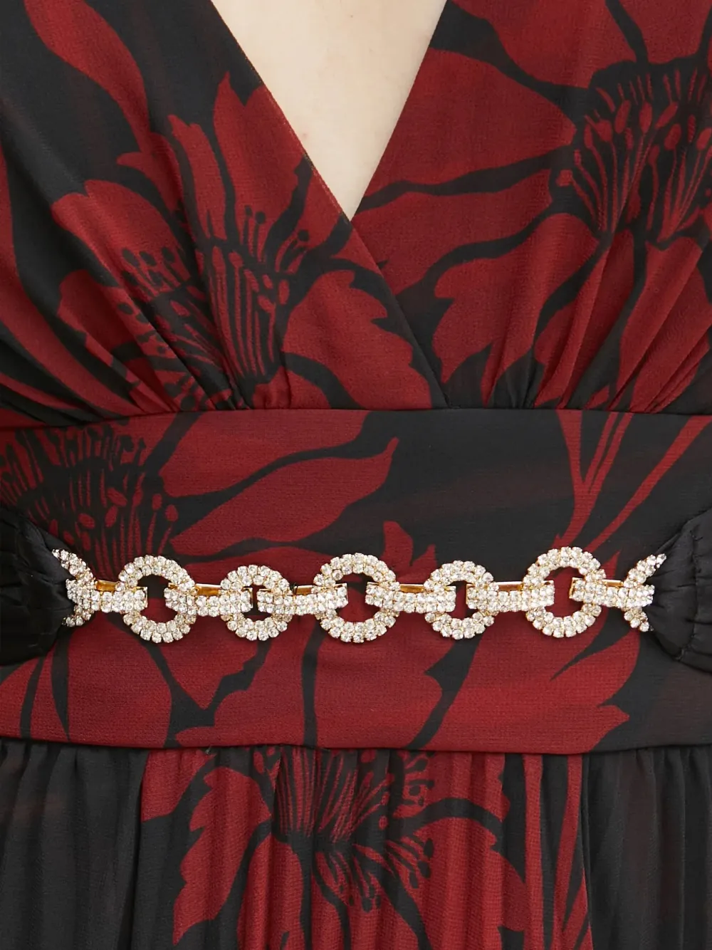 Marciano Pleated Floral Dress In Black