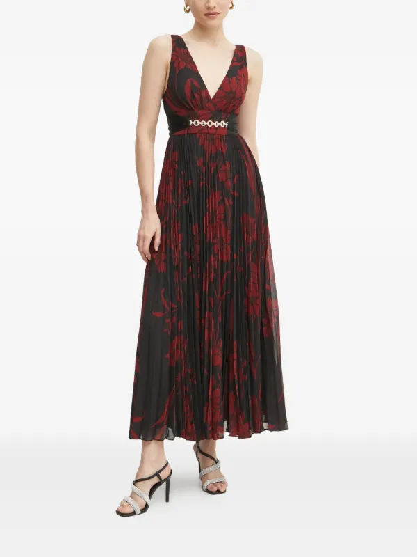 MARCIANO By GUESS Pleated Floral Dress | Black