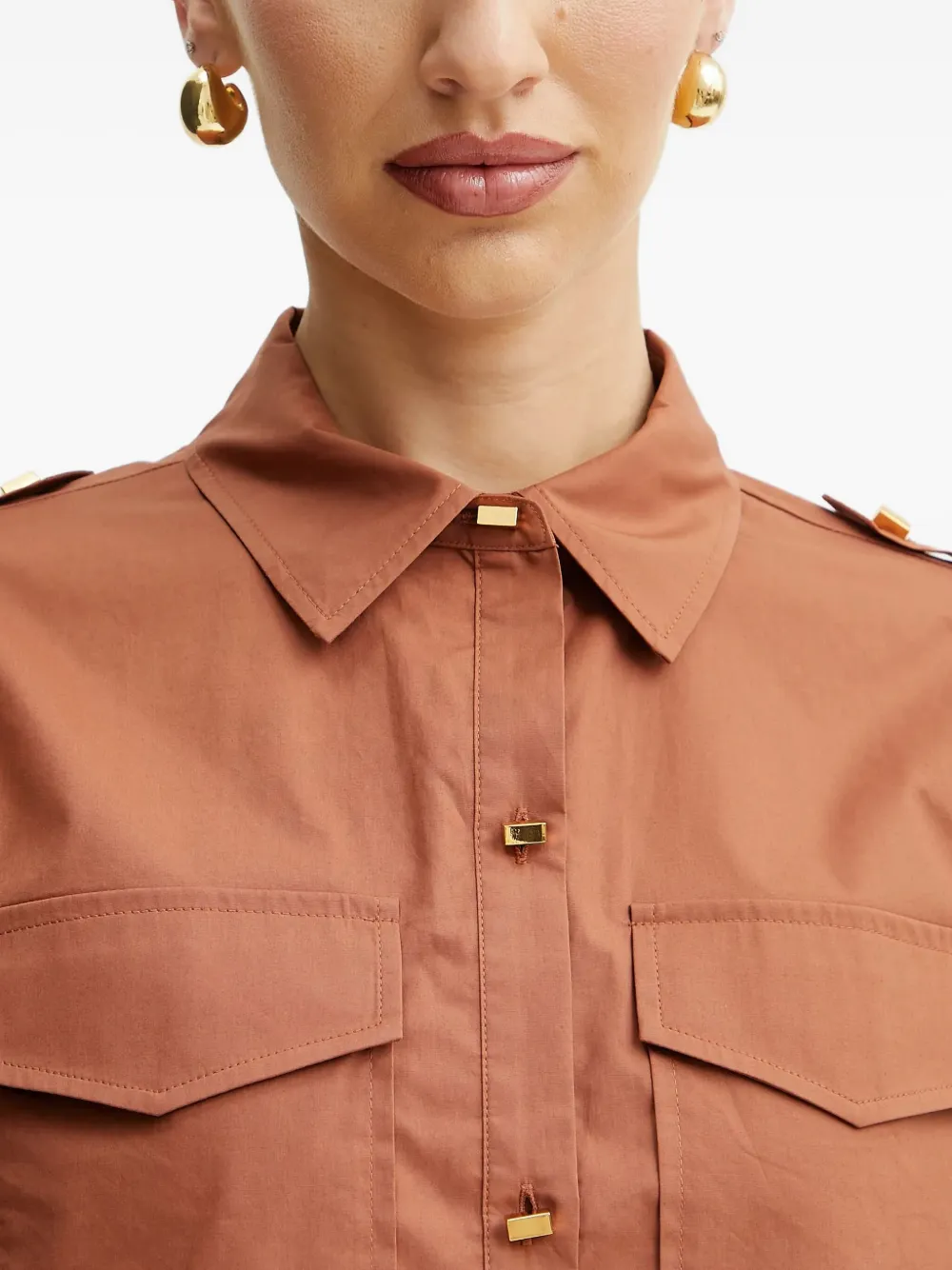 Marciano Pocket Button Shirt In Brown