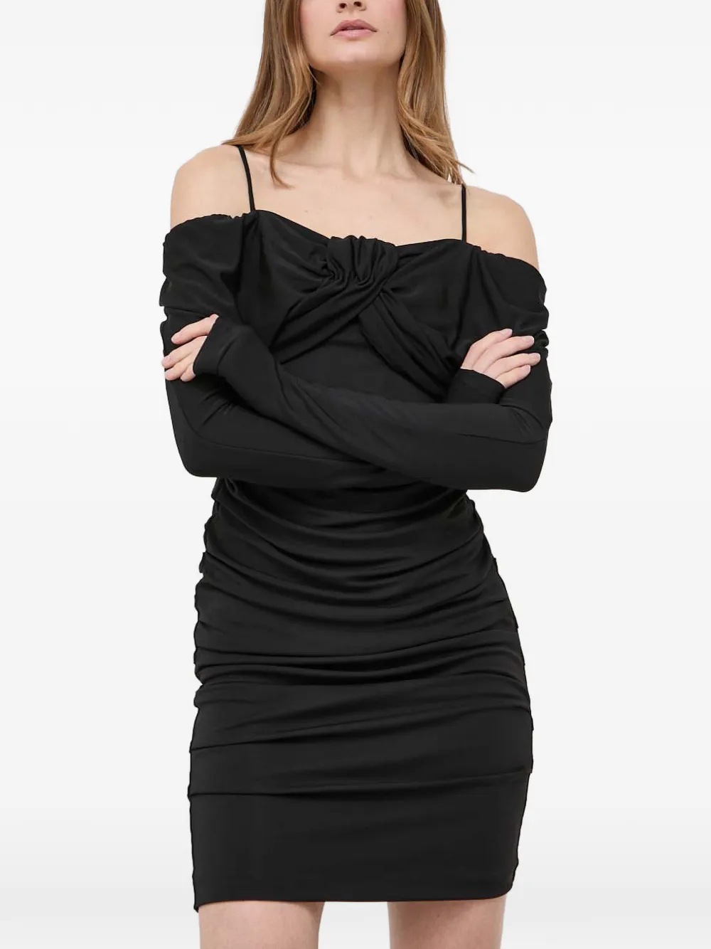 MARCIANO by GUESS Schulterfreies Kleid mit Raffungen - Schwarz