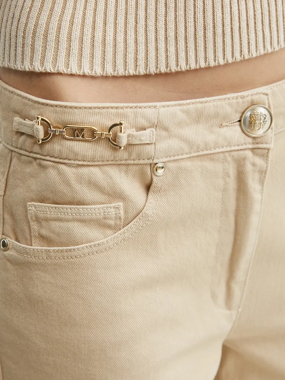 MARCIANO by GUESS Jeans met vijf zakken en kettingdetail Beige