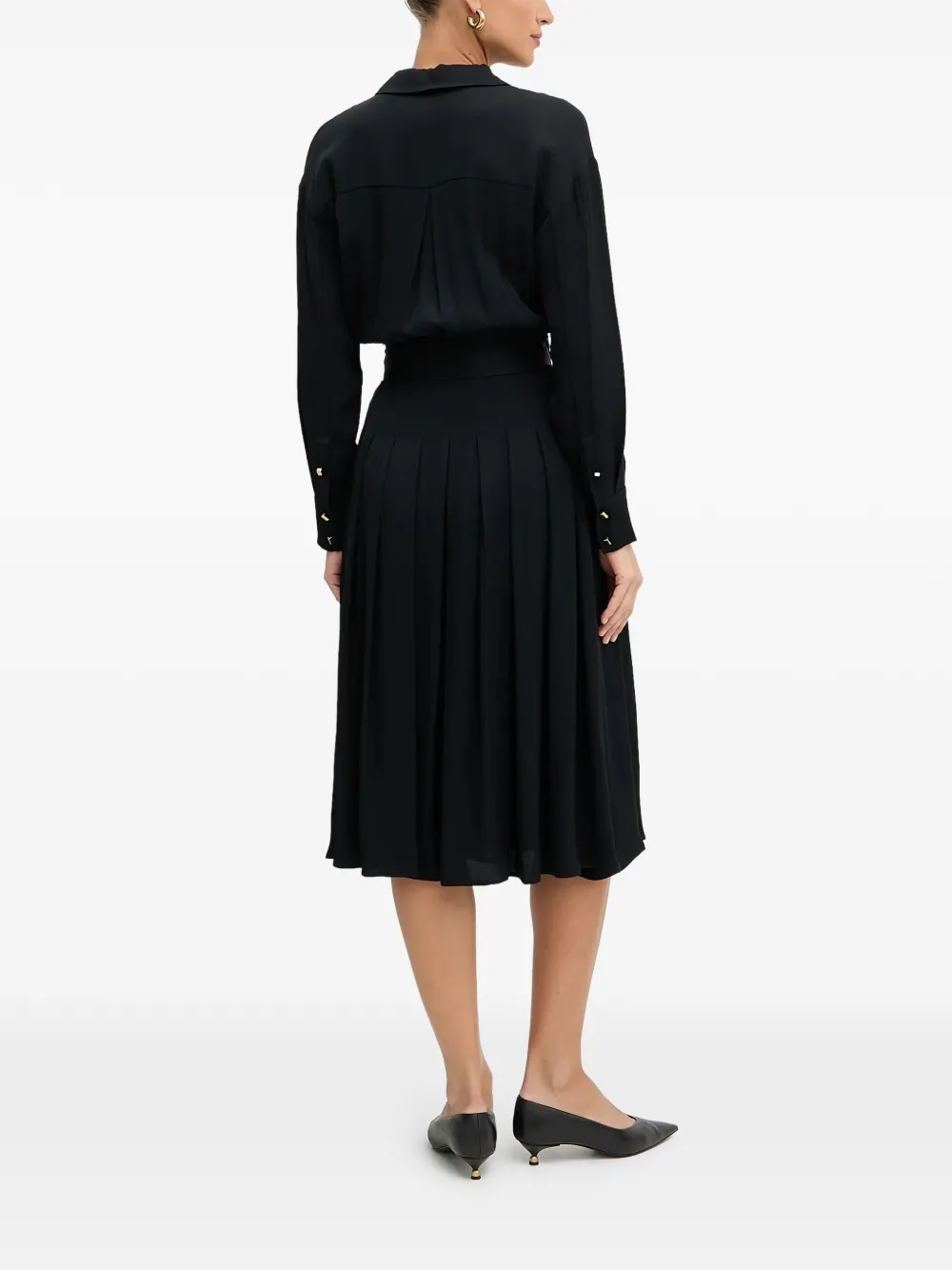  Marciano By Guess Buttoned Belted Midi Dress - Black 