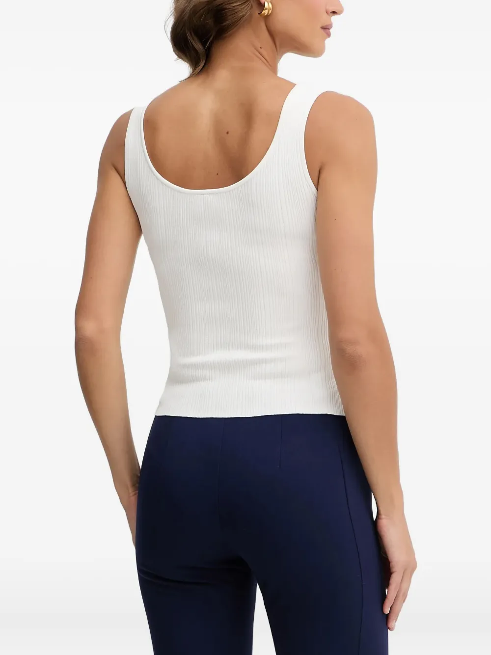 GUESS USA Geribbelde top en vest Wit