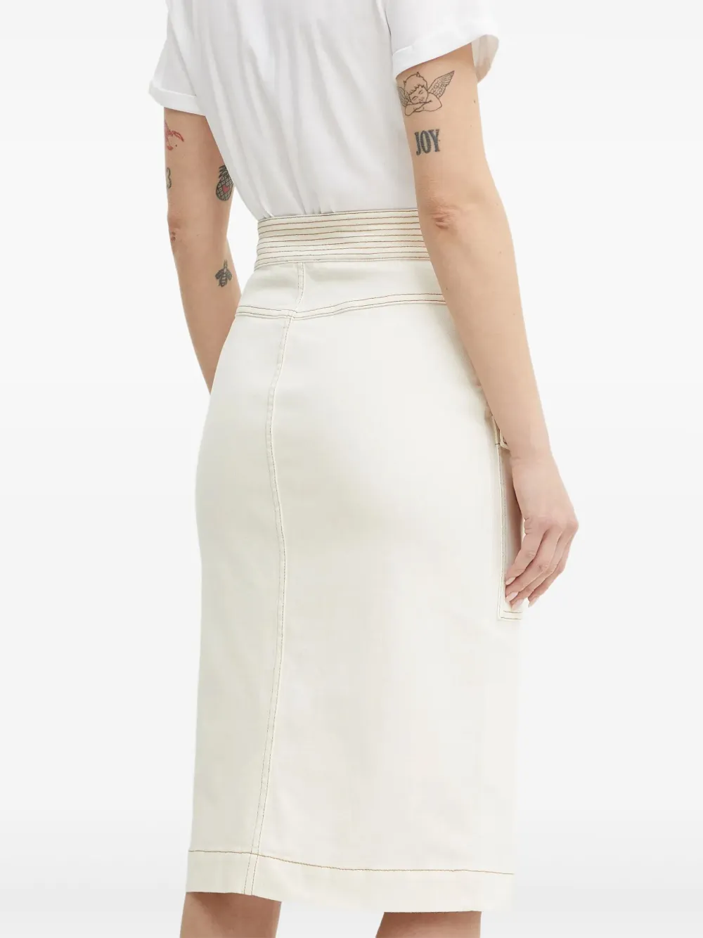 Marciano Naomi Pocket-detail Midi Skirt In Neutral