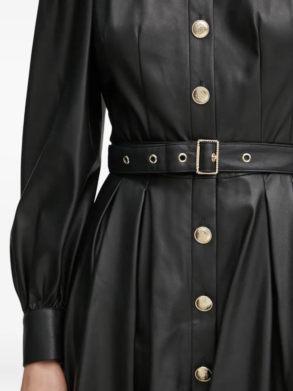 Marciano Clio Buttoned Mini Dress In Black