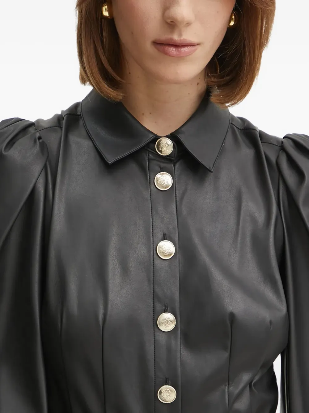 Marciano Clio Buttoned Mini Dress In Black