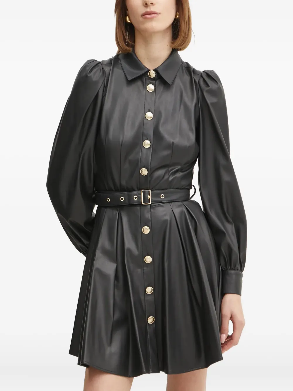 Marciano Clio buttoned mini dress - ブラック Marciano Clio buttoned mini dress - ブラック