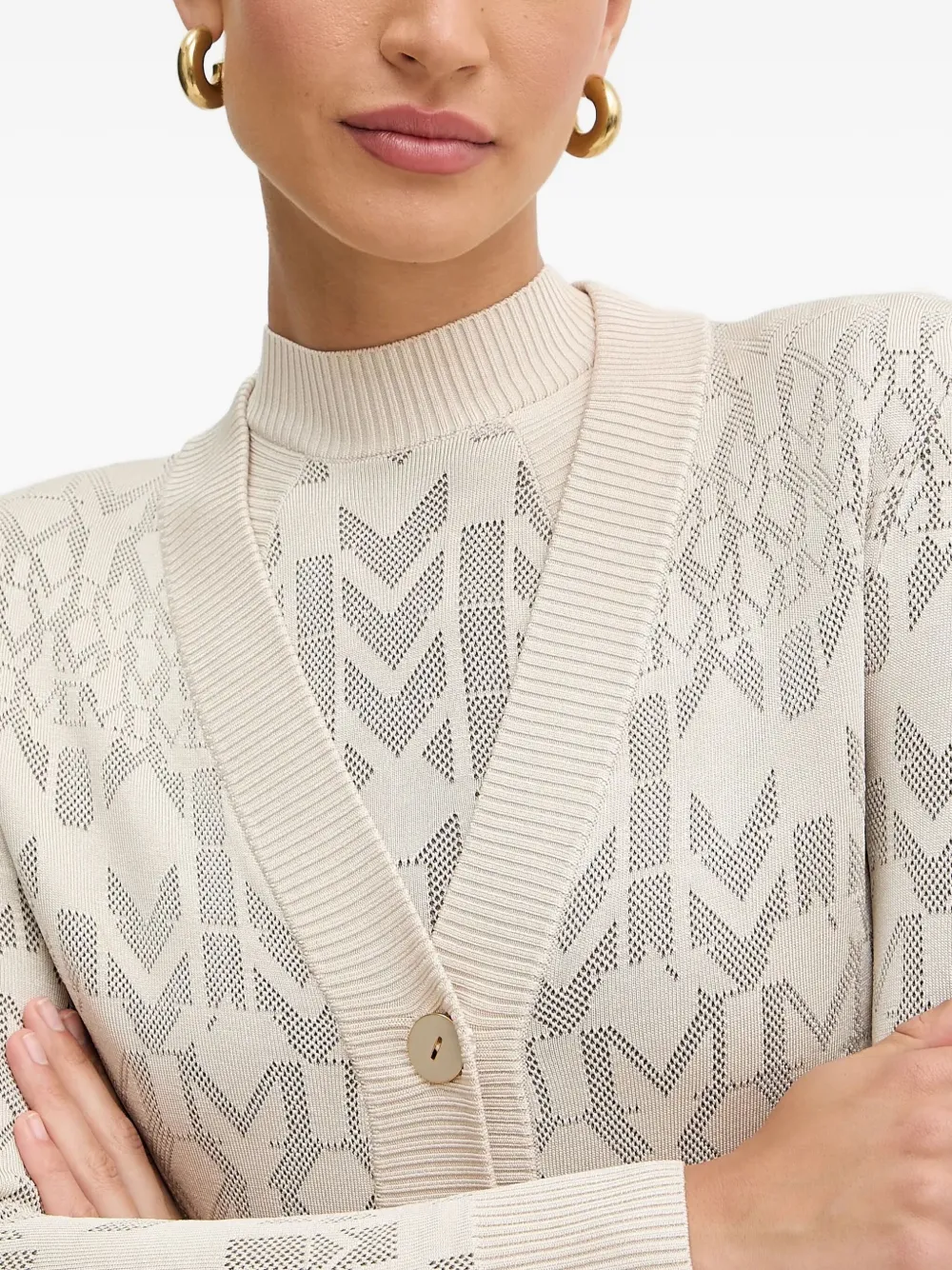 Marciano Button Patterned Cardigan In Neutral