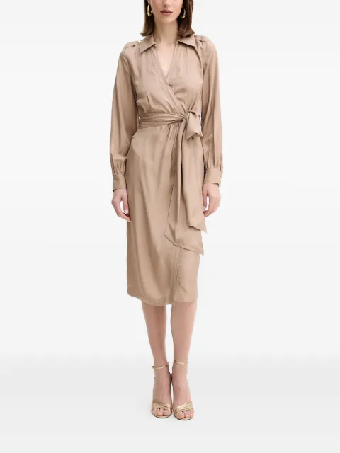 Marciano tie-waist long-sleeve midi dress