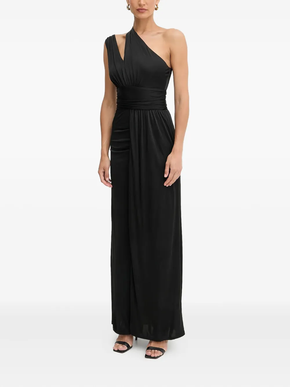 Marciano one-shoulder split maxi dress - ブラック Marciano one-shoulder split maxi dress - ブラック