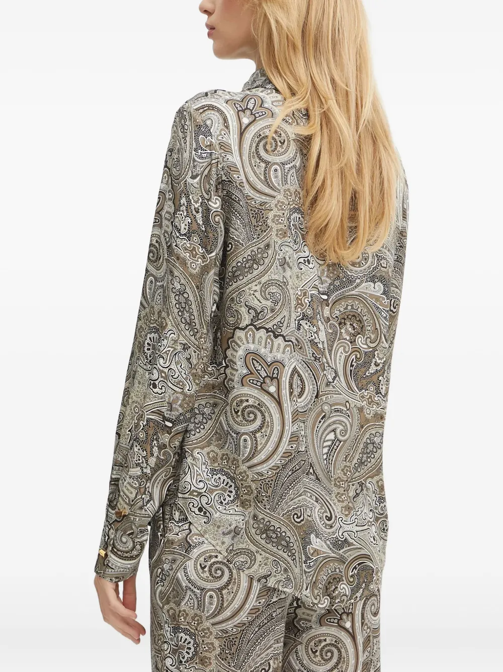 Marciano Paisley-print Buttoned Shirt In Gray