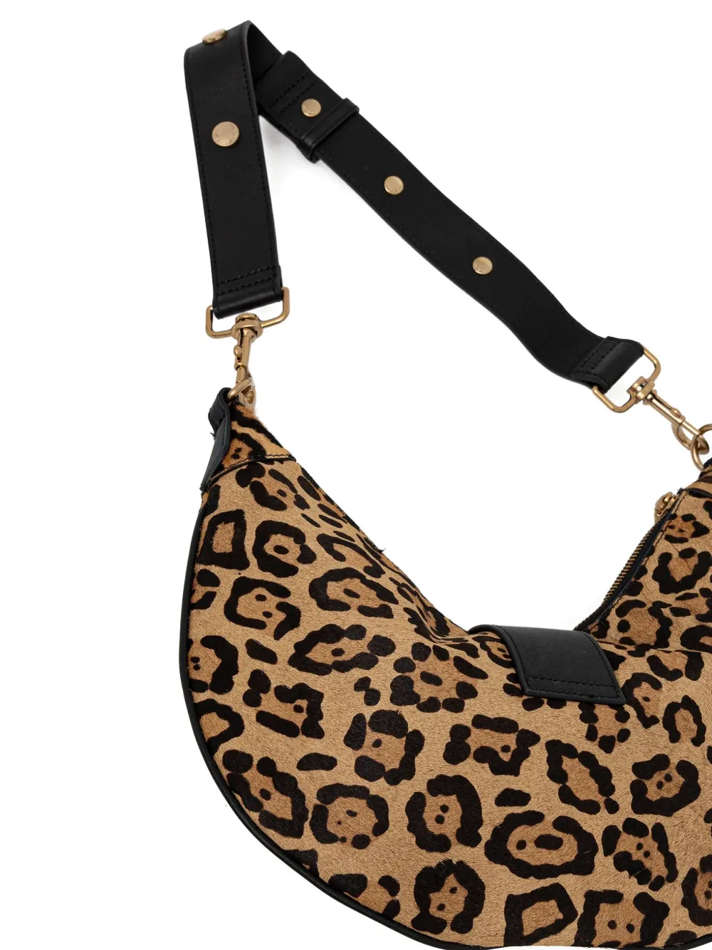 Marciano Leopard-print Half-moon Shoulder Bag In Brown