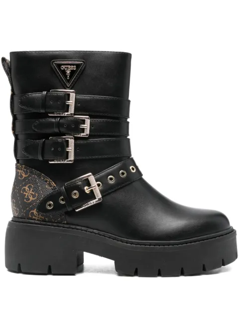 GUESS USA 55mm buckled-strap biker boots
