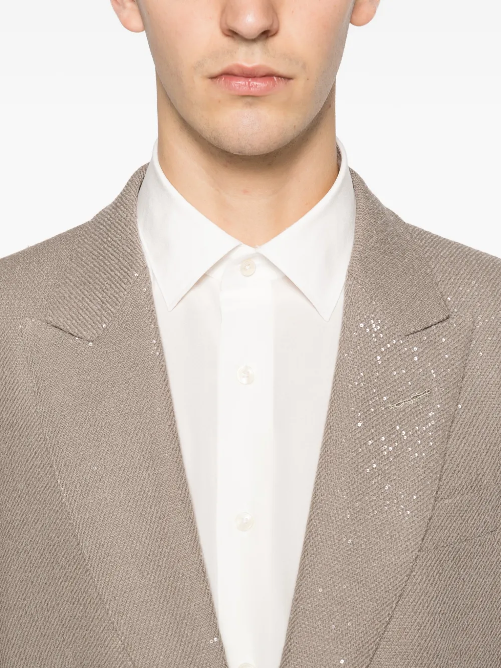 TOM FORD Jack met gespikkelde knopen Beige