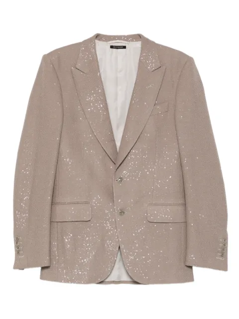 TOM FORD speckled two-button jacket