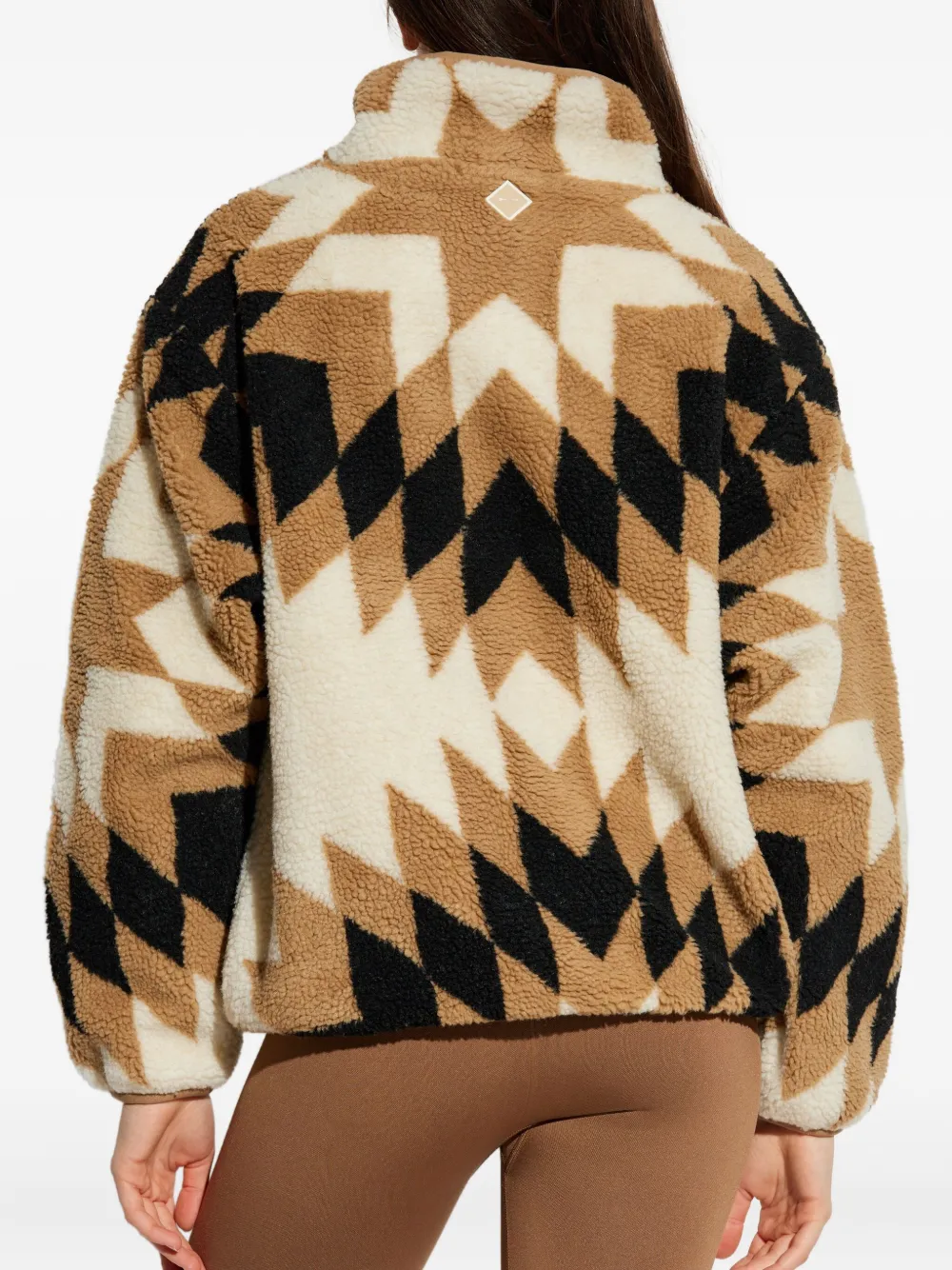 The Upside Harlow Geometric-pattern Half-zip Ski Top In Multi