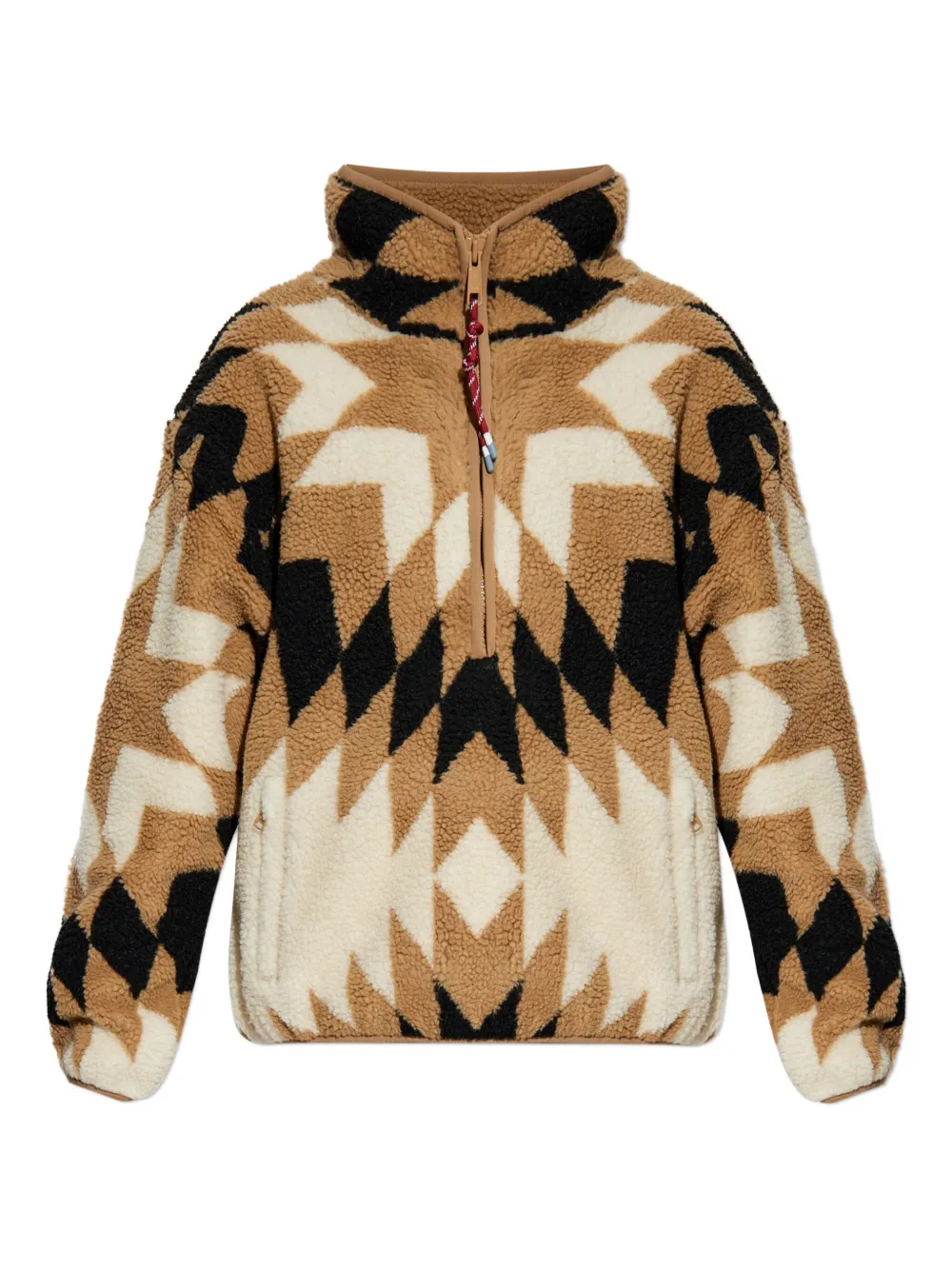 The Upside Harlow Geometric-pattern Half-zip Ski Top In Multi