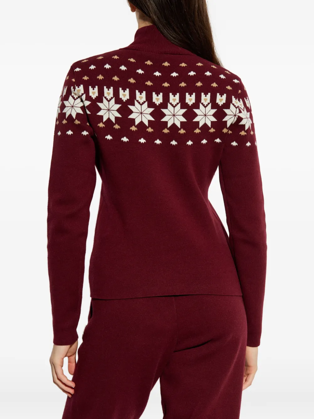 The Upside Le Ski Blanche Half-zip Patterned Ski Top In Red