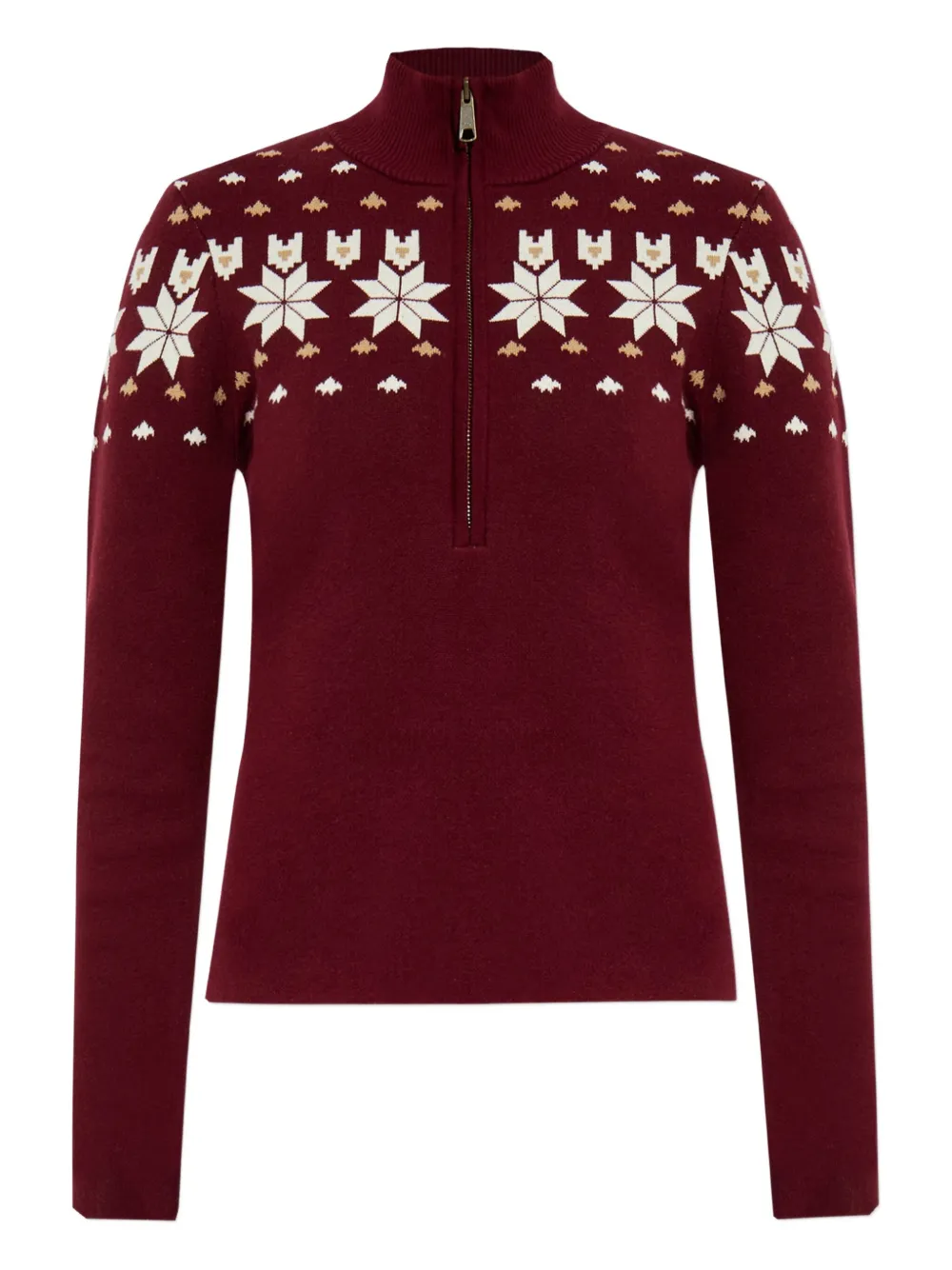 The Upside Le Ski Blanche Half-zip Patterned Ski Top In Red