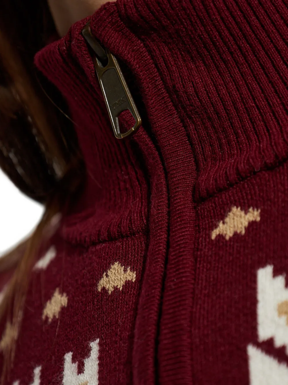 The Upside Le Ski Blanche Half-zip Patterned Ski Top In Red