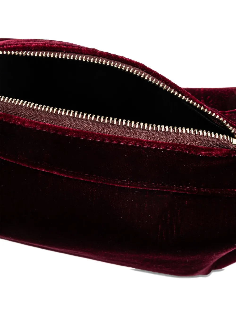 Neous Ara Velvet-effect Zip Clutch Bag In Red