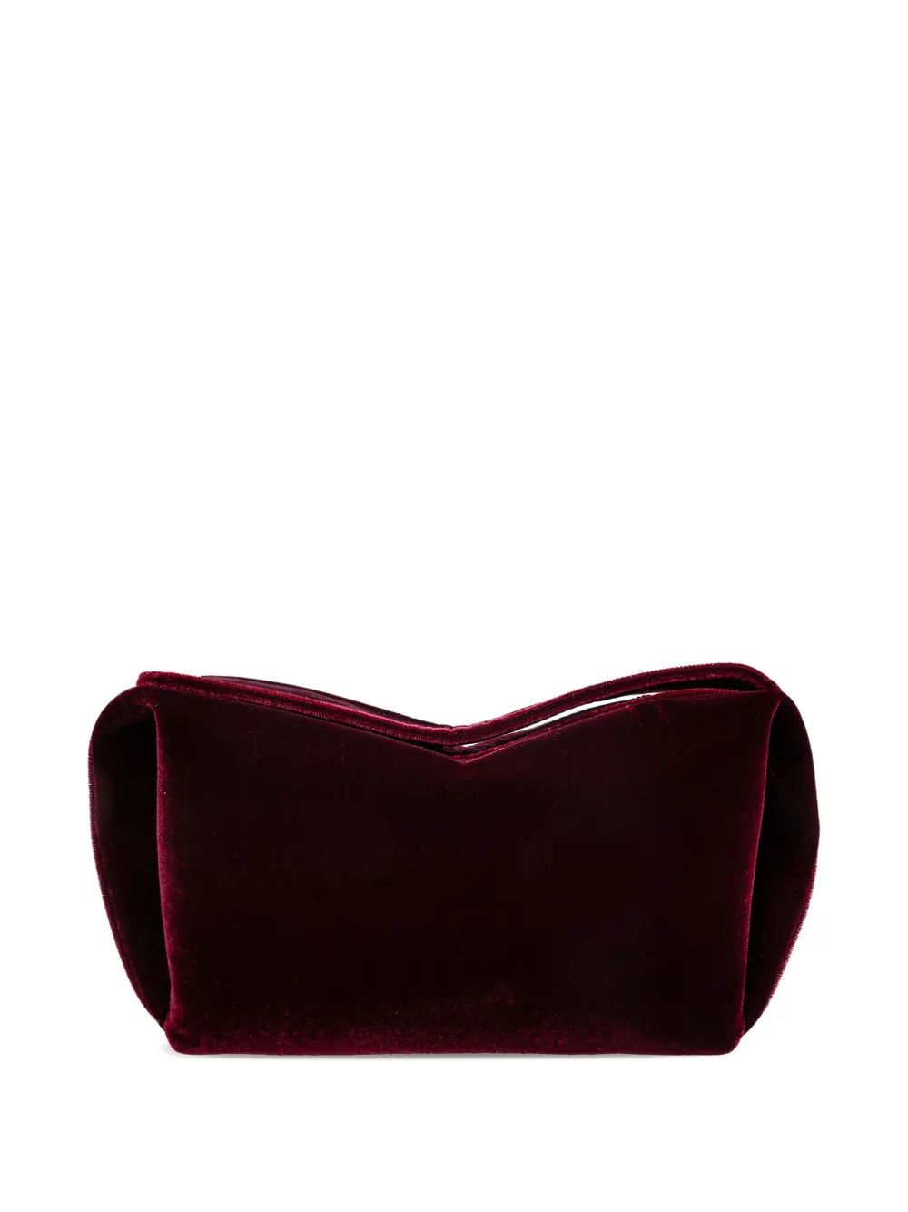 Neous Ara Velvet-effect Zip Clutch Bag In Red