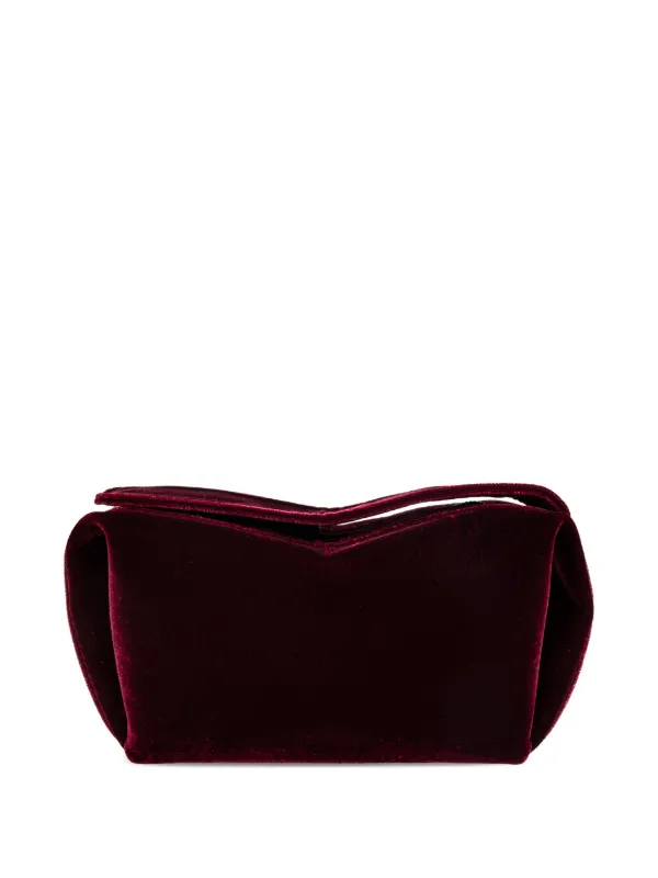 Neous Ara Velvet-effect Zip Clutch Bag in Red