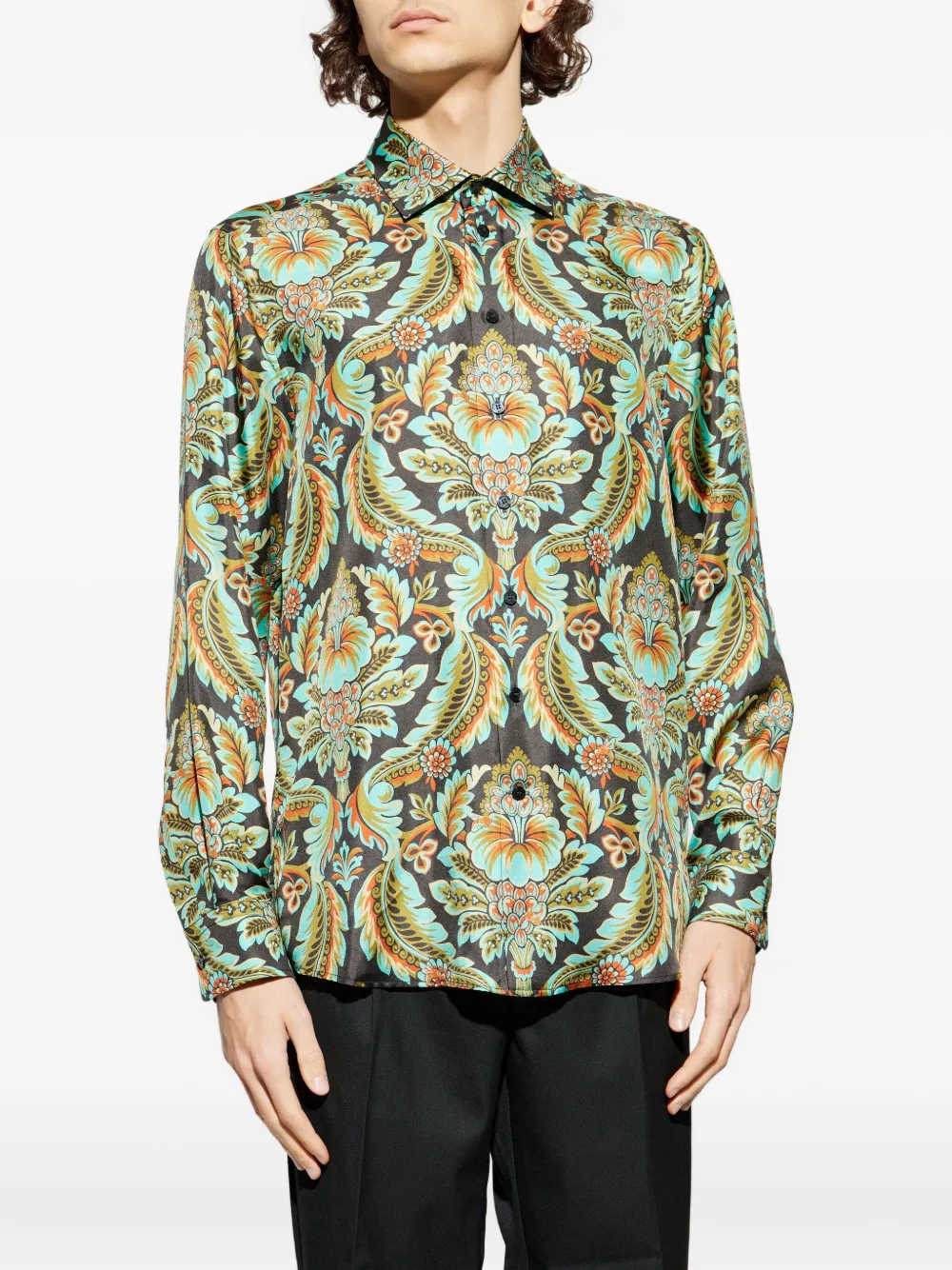 ETRO Overhemd met paisley-print Groen