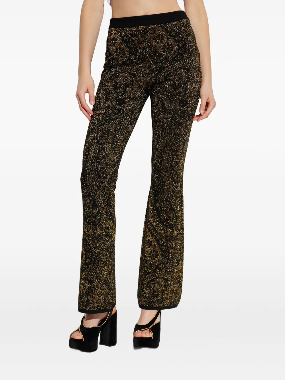 Etro Paisley-pattern Trousers In Black