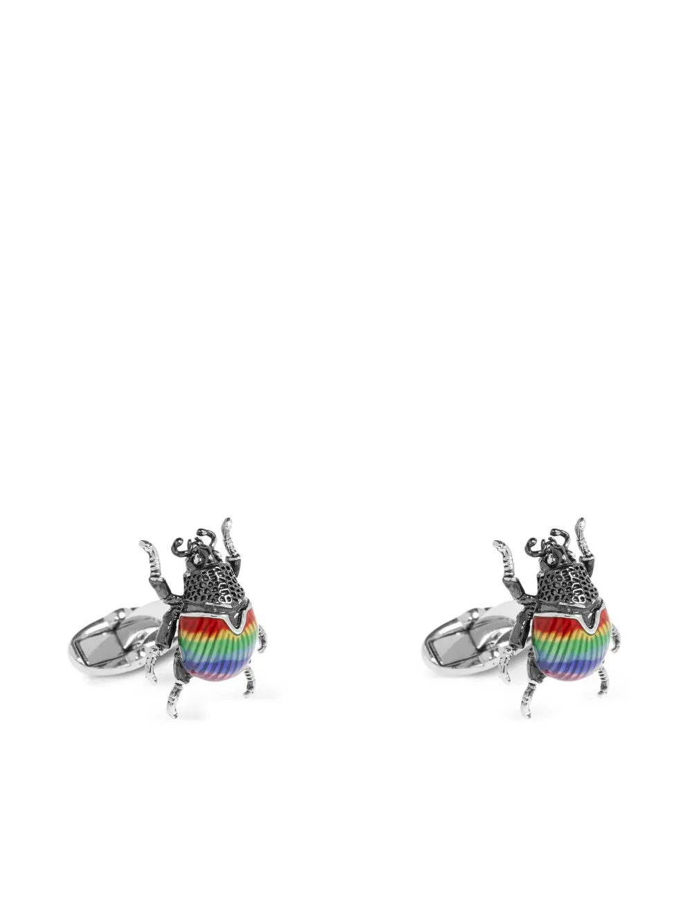 Paul Smith beetle striped cufflinks | Silver | Image 1