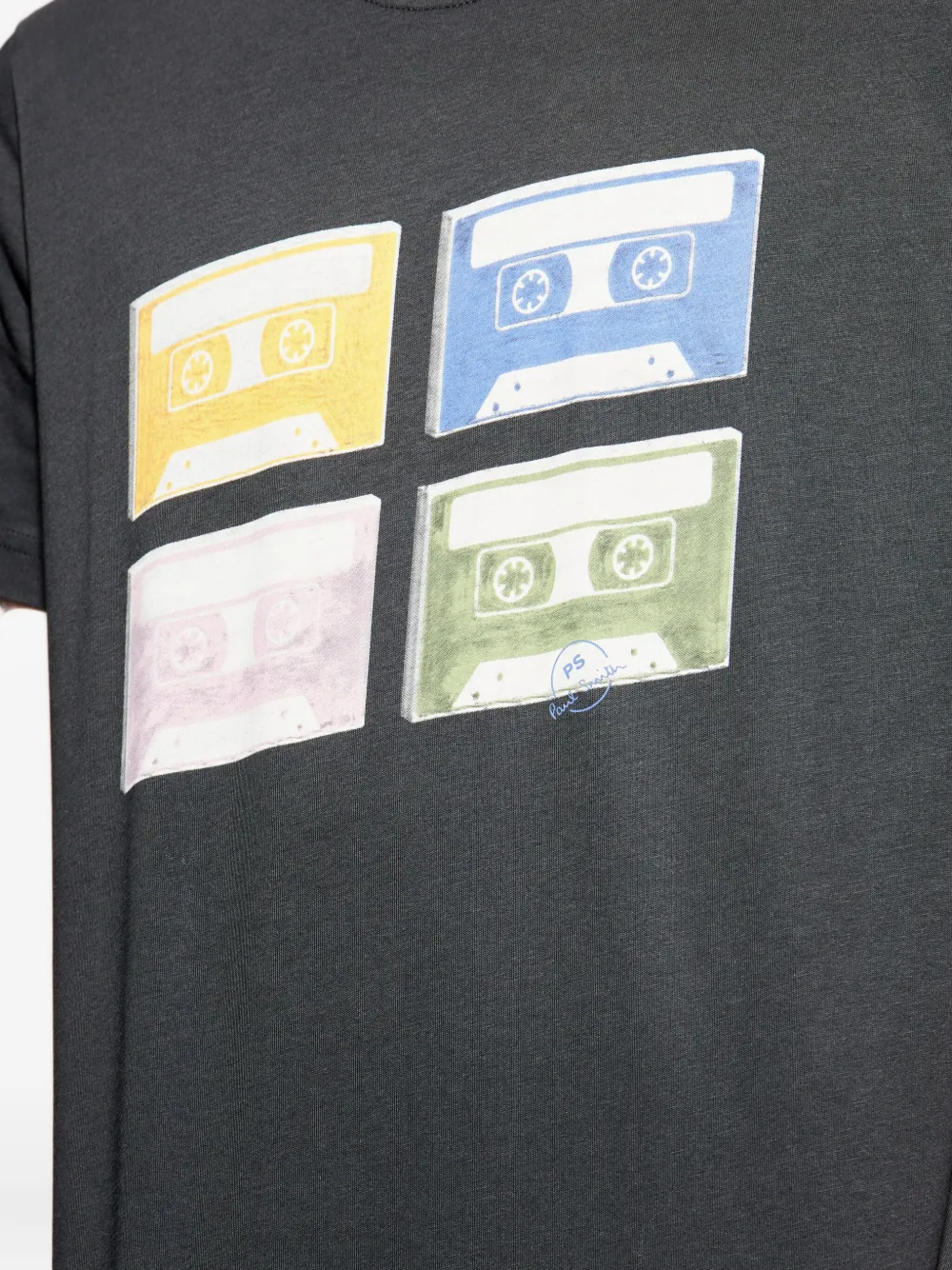 PS Paul Smith T-shirt met cassetteband-print Zwart