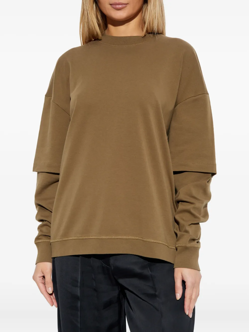 Darkpark Troy Layered Long-sleeve Sweatshirt In Animal Print