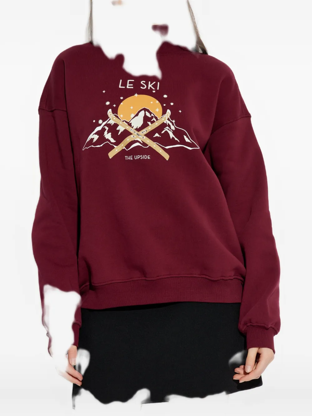 The Upside Le Ski Clementine Graphic-print Turtleneck Sweater In Red