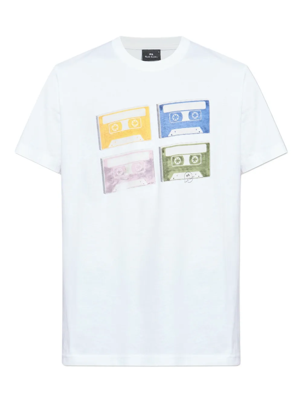 Ps By Paul Smith Cassette-tape-print T-shirt In White