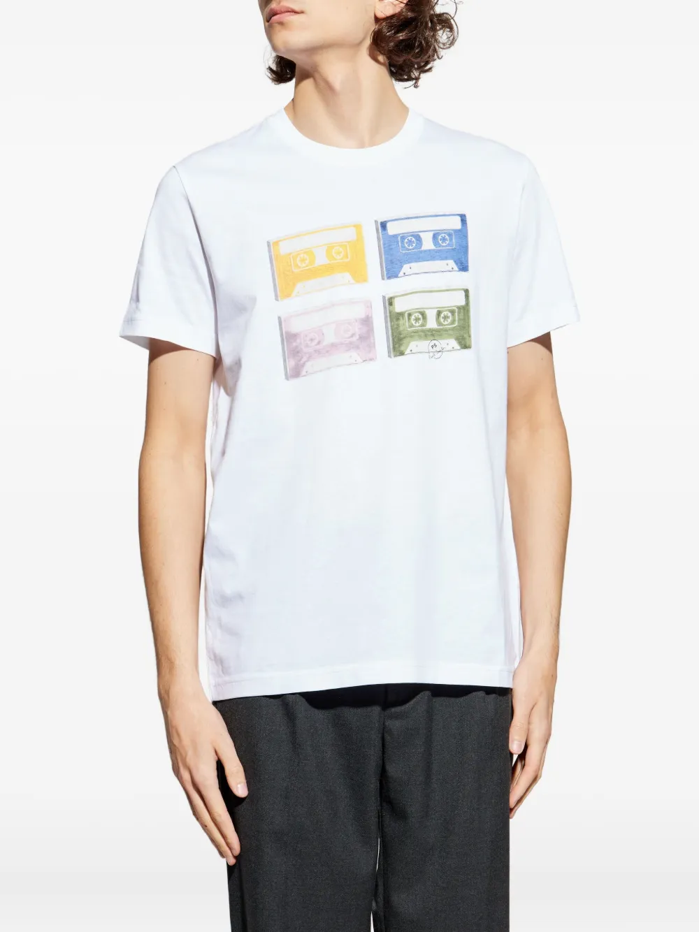 Ps By Paul Smith Cassette-tape-print T-shirt In White