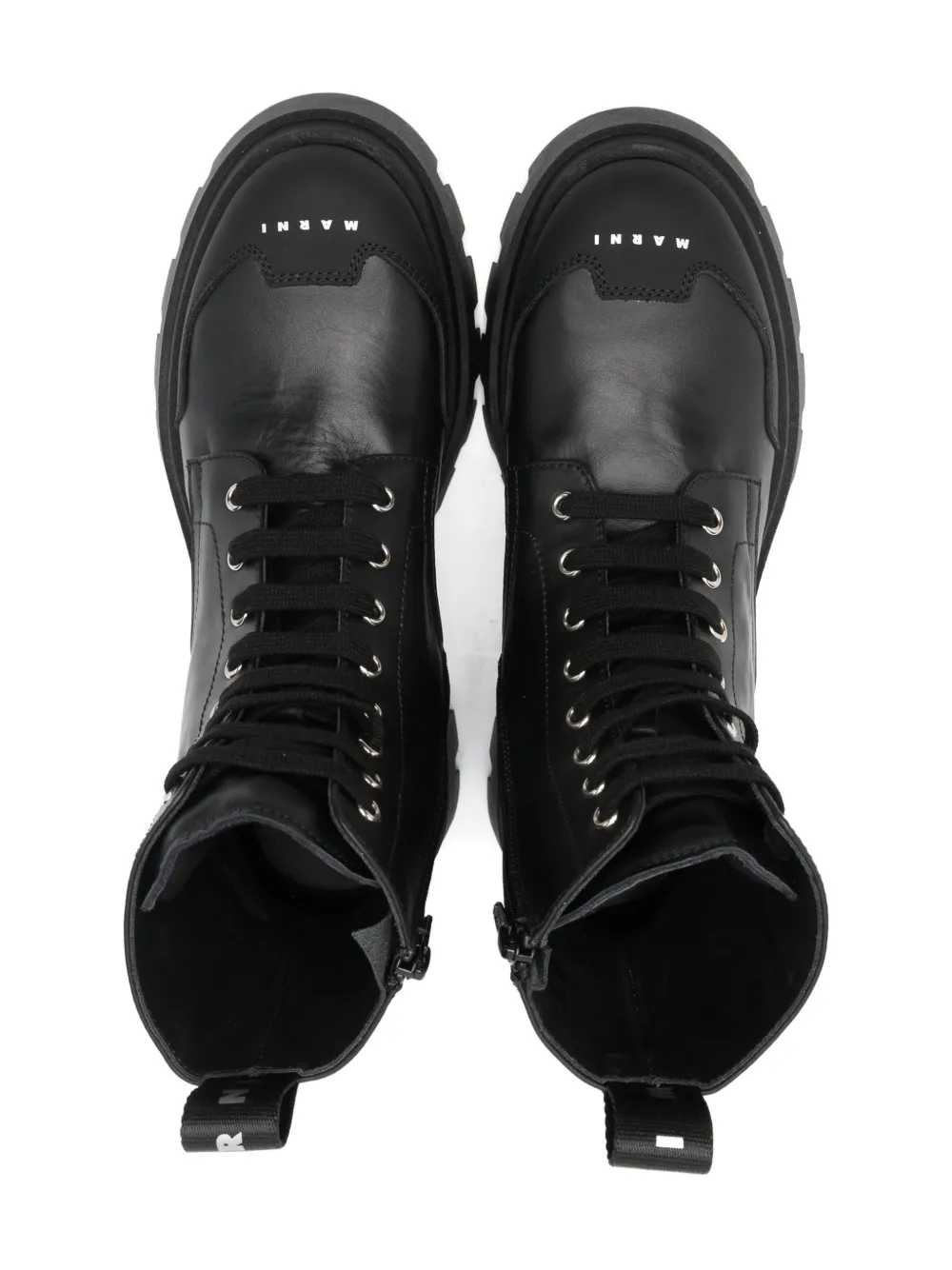 Marni Kids lace-up combat boots Zwart