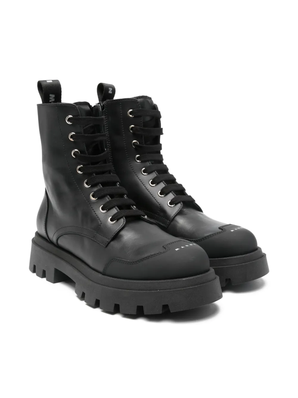 Marni Kids lace-up combat boots - ブラック Marni Kids lace-up combat boots - ブラック