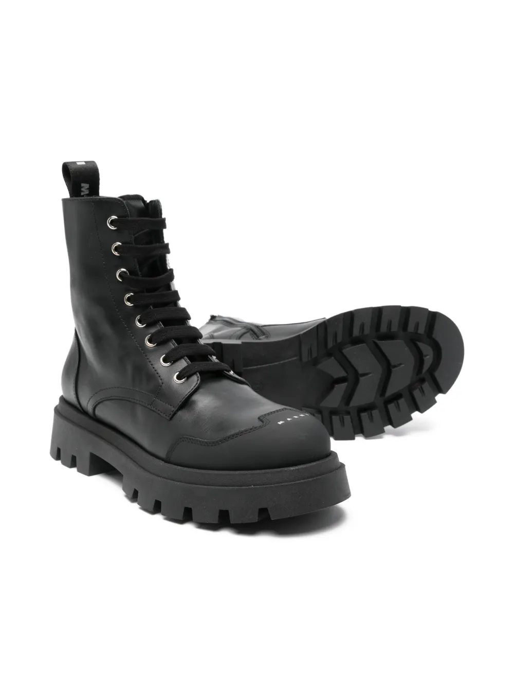 Marni Kids lace-up combat boots - Zwart