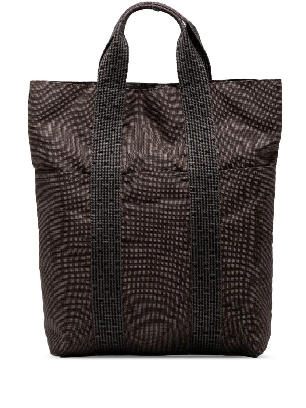 Pre-owned Hermes 1990-2010 Canvas Herline Cabas Tote Bag In Gray