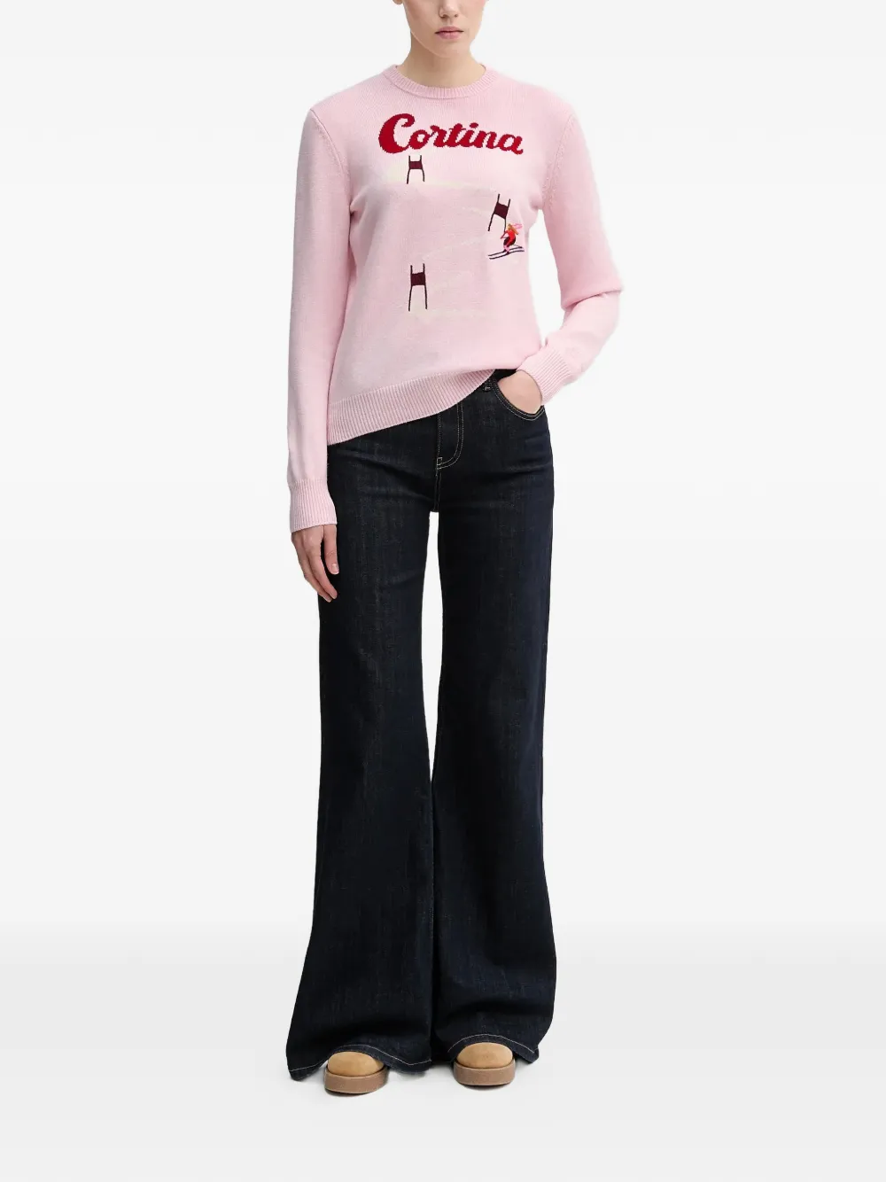  Mc2 Saint Barth New Queen Front-graphic Crew-neck Sweater - Pink 
