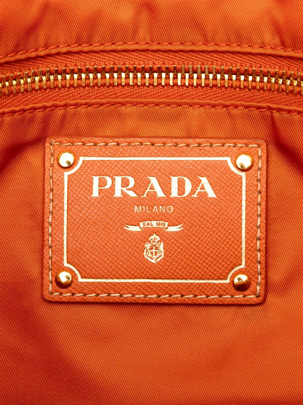 Pre-owned Prada 2010-2025 Saffiano Trimmed Tessuto Open Convertible Tote Satchel In Orange