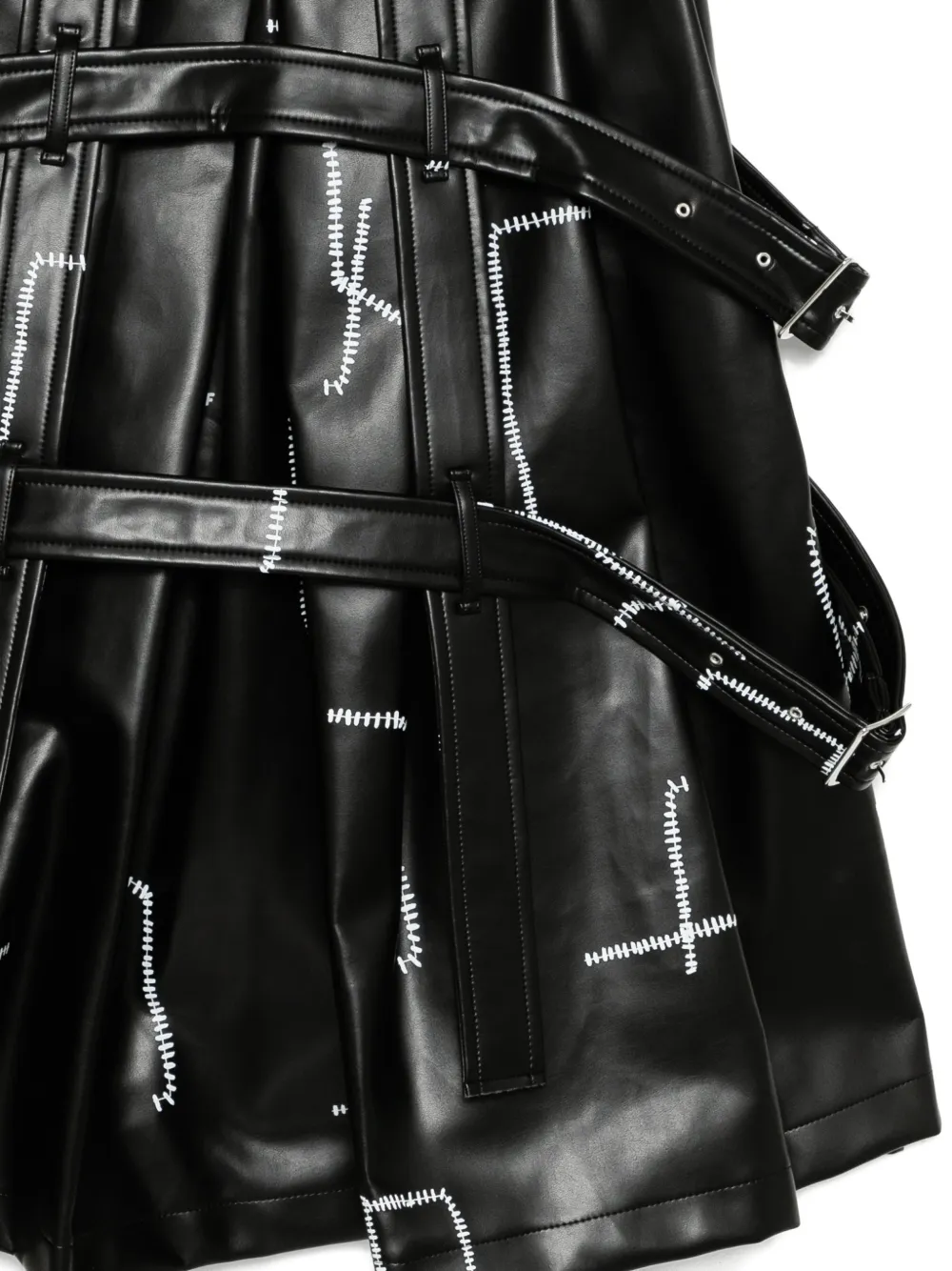 Black Comme Des Garçons Stitch Detail-printed Skirt In Black