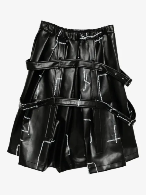 Black Comme Des Garçons stitch detail-printed skirt